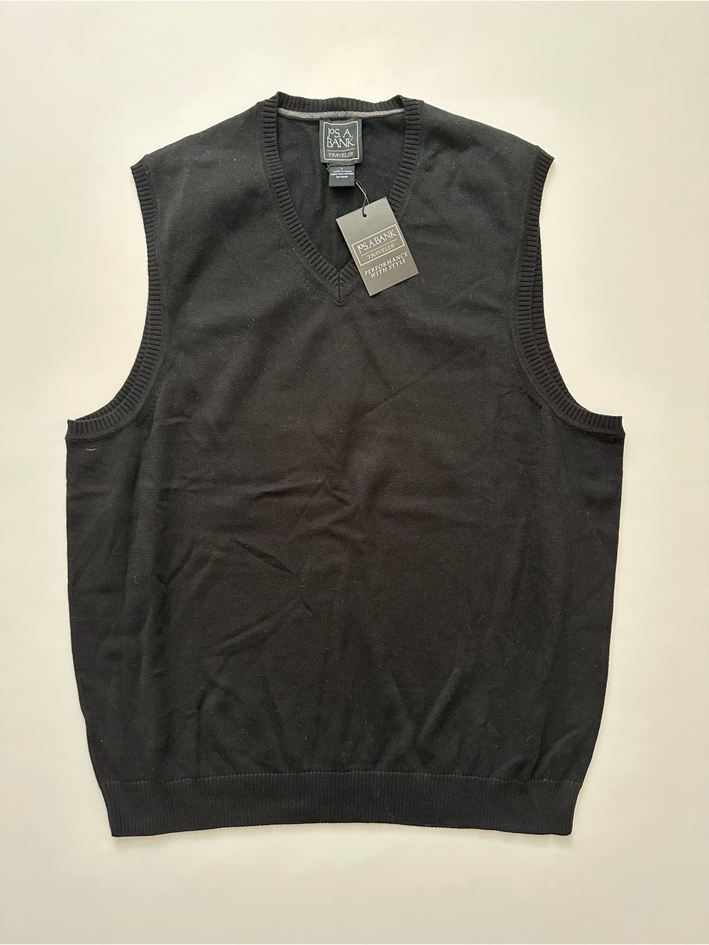 Jos. A. Bank Black V-Neck Sweater Vest